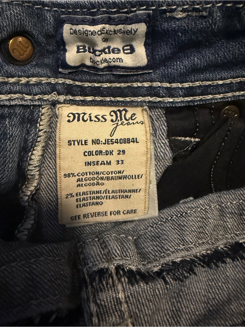 Miss Me Medium Blue Boot Cut Jeans with Embellished Pocket - Picture 8 of 14